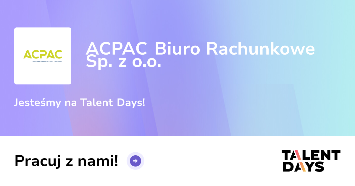 ACPAC Biuro Rachunkowe Sp. z o.o. - Praca, Praktyki, Targi pracy ...